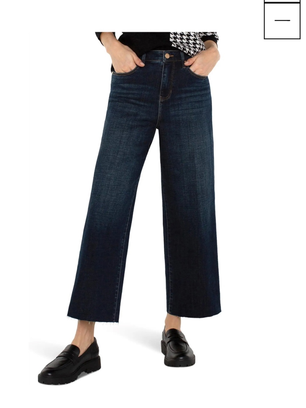 Liverpool Stride High Rise Wide Leg Cropped Jeans, Size 10/30, Eastmoor Color